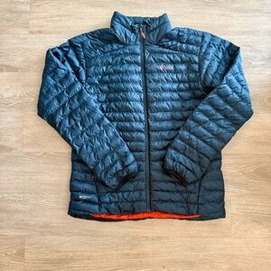 Rab Men’s Quilted Insulated Cirrus Jacket in Blue and Orange Size M
